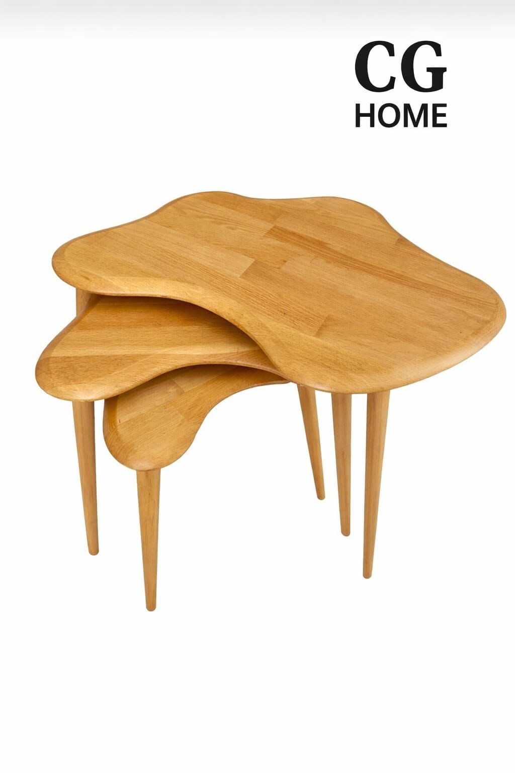 Liza Model İskandinav Masif Kayın 3’lü Zigon Sehpa | Doğal Kayın Panel | Vernikli | Modern Tasarım