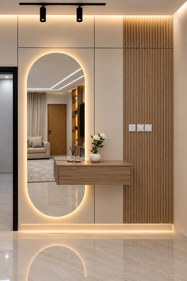 LED’li Boy Aynası – Işıklı Dekoratif Duvar Aynası, Yatay & Dikey Kullanım, Beyaz / Günışığı LED